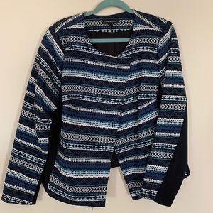 Lane Bryant Blue/Black Printed Blazer size 18